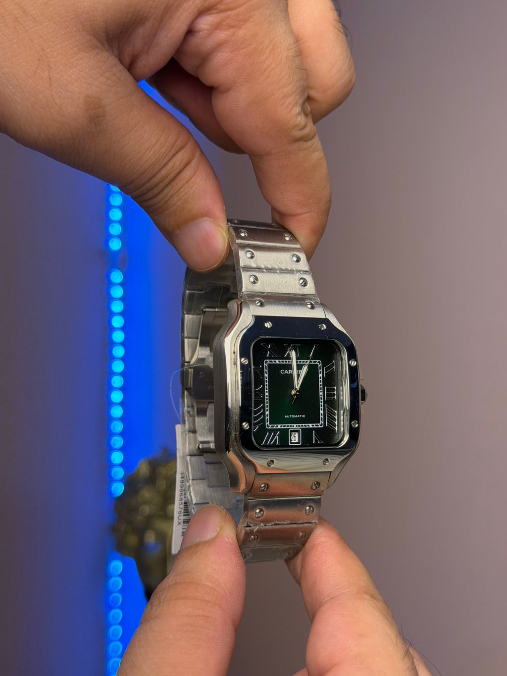 Cartier Santos Green Dial Square Case